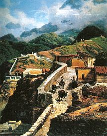 Los caminos entre Caracas y La Guaira no eran apropiados para un medio de transporte distintos al realizado con mulas o caballos (Acuarela de Ferdinand Bellermann, 1844).