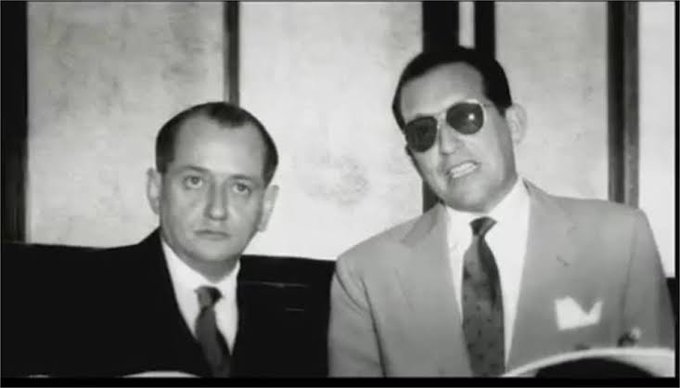 El ministro de Relaciones Interiores de la dictadura perezjimenista, Laureano Vallenilla Planchart, y el director de la temible Seguridad Nacional, Pedro Estrada.
